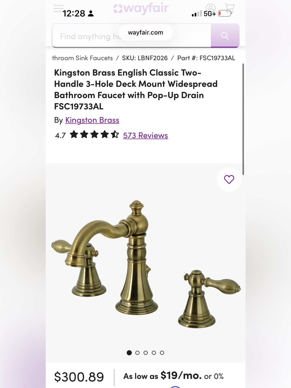 Kingston Brass English Classic Two-3-Hole Deck Bathroom Faucet w/ Pop-Up Drain